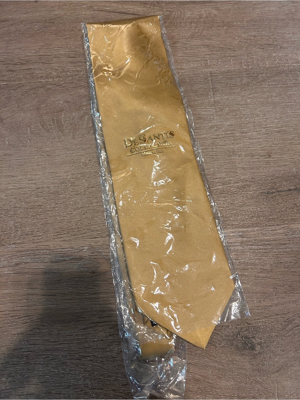 Men's DeSantis Italian Silk Gold Tie